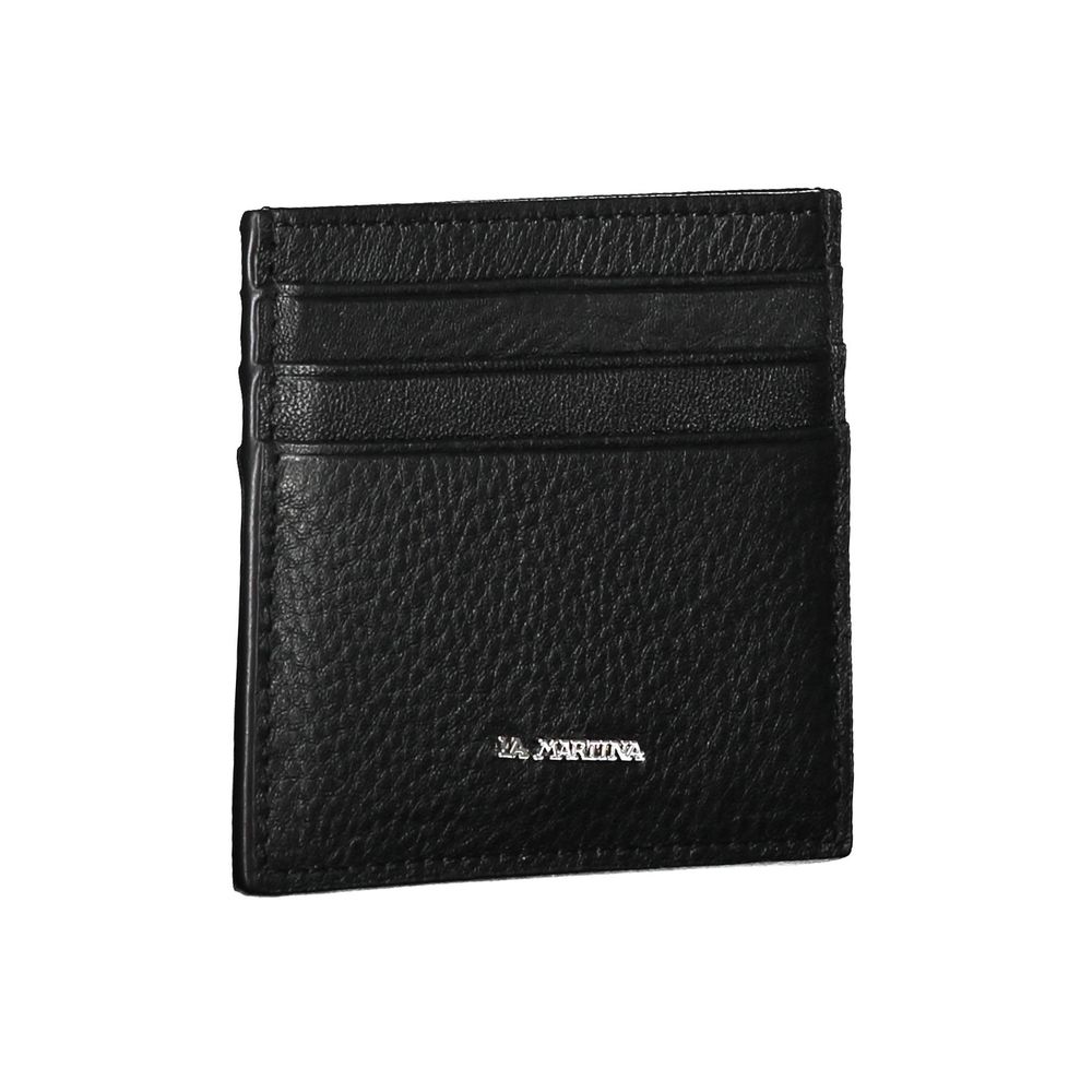 La Martina Black Leather Wallet – Elegant and Functional Card Holder