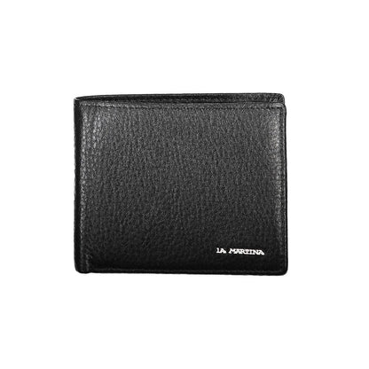 La Martina Black Leather Wallet - Elegant and Functional