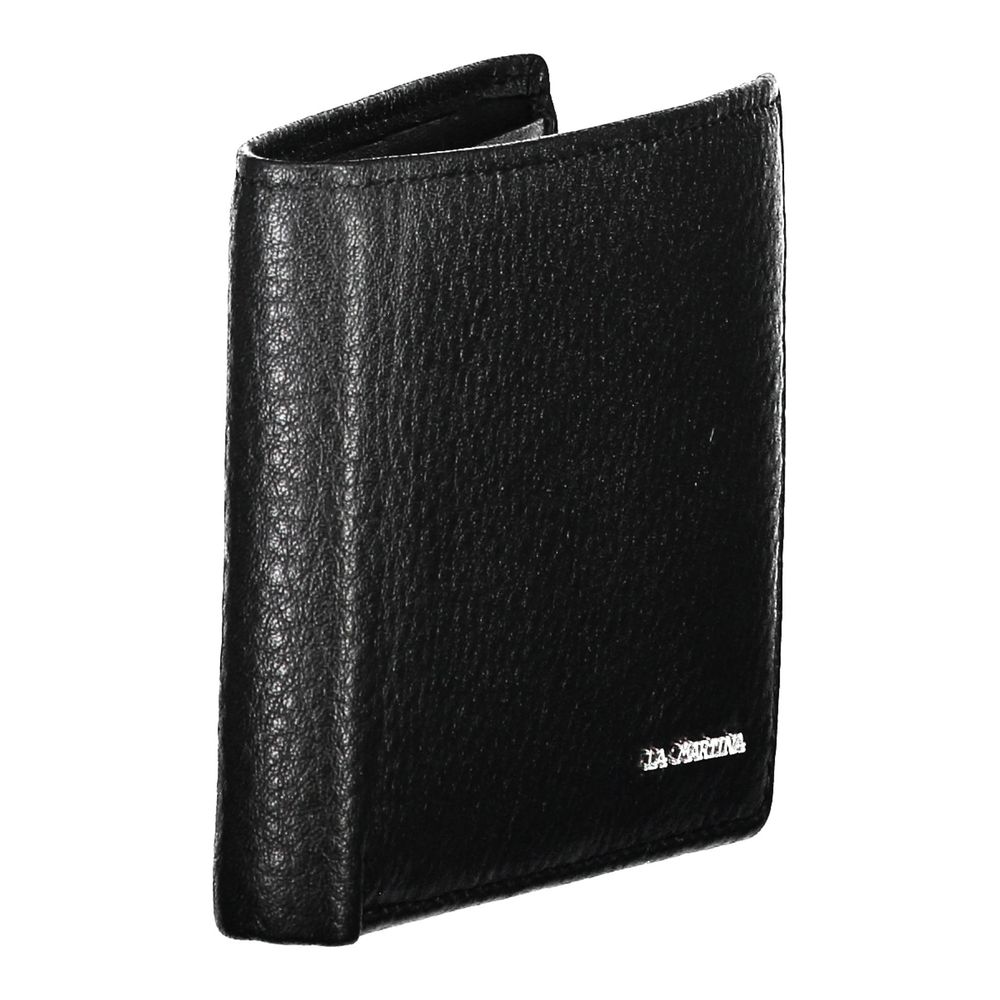 La Martina Black Leather Wallet - Elegant and Functional