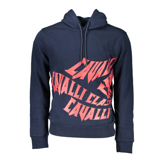 Cavalli Class Blue Cotton Hoodie Sweater
