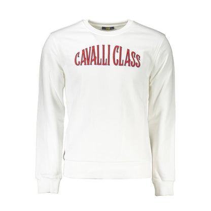 Cavalli Class White Cotton Sweater - Bold Urban Style