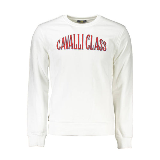 Cavalli Class White Cotton Sweater - Bold Urban Style