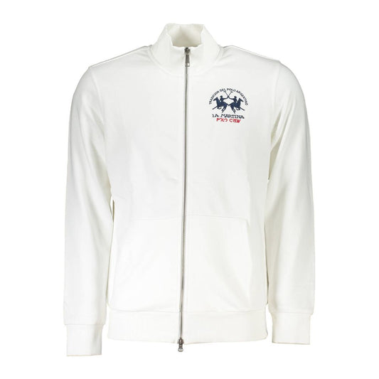 La Martina White Cotton Sweater - Stylish Comfort