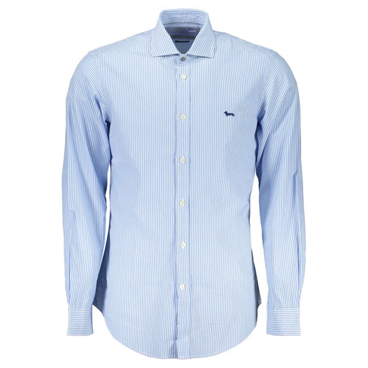 Harmont & Blaine Blue Cotton Shirt - Striped Elegance
