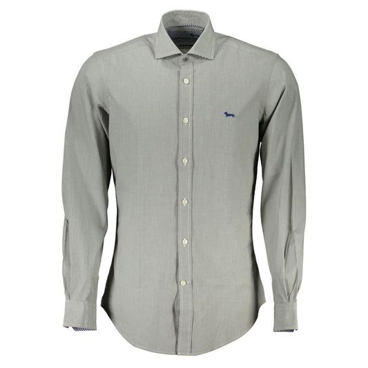 Harmont & Blaine Green Cotton Shirt - Long Sleeve Luxury