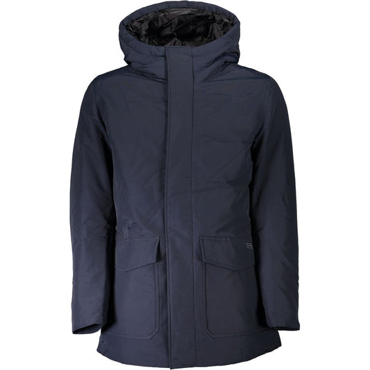 Woolrich Blue Cotton Jacket with Hood