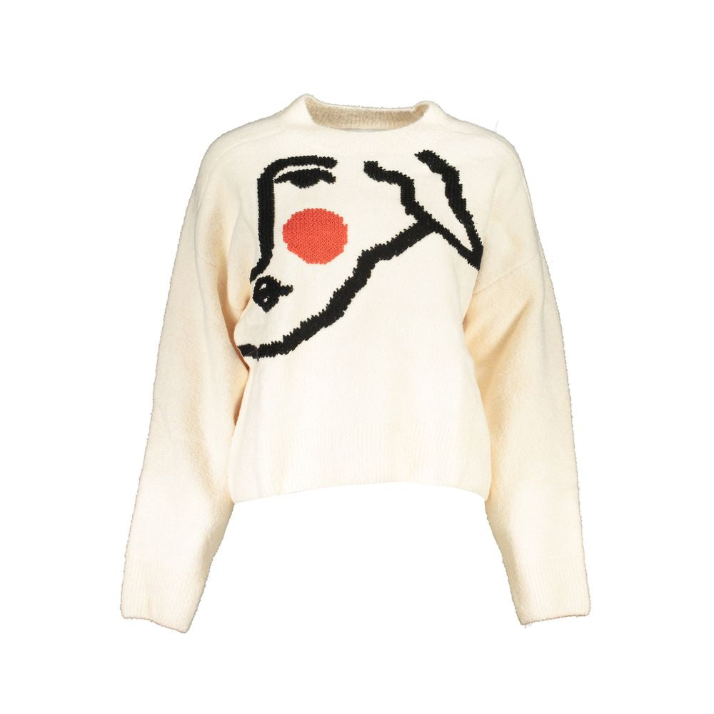 Desigual White Fabric Sweater - Embrace Your Unique Style