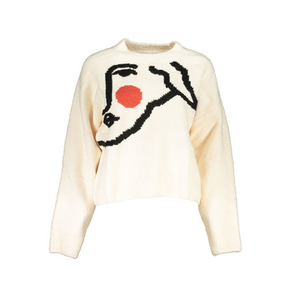 Desigual White Fabric Sweater - Embrace Your Unique Style