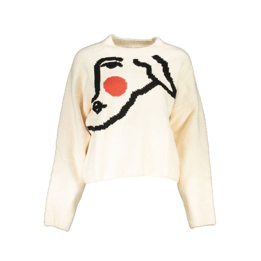 Desigual White Fabric Sweater - Embrace Your Unique Style