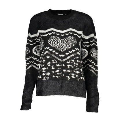 Desigual Black Polyester Sweater with Contrast Details