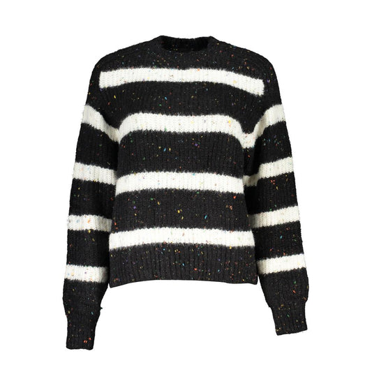 Desigual Black Polyester Turtleneck Sweater with Contrast Details