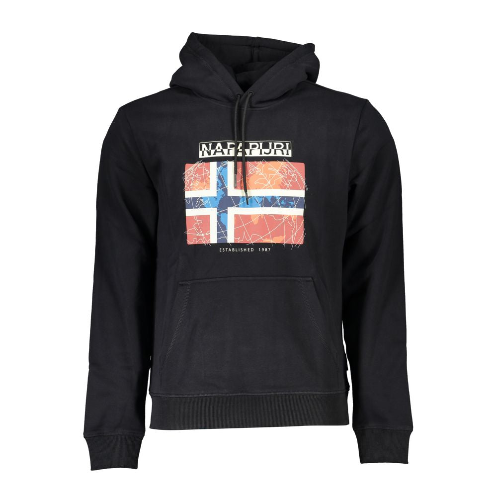 Napapijri Black Cotton Hoodie - Versatile Fleece Sweatshirt