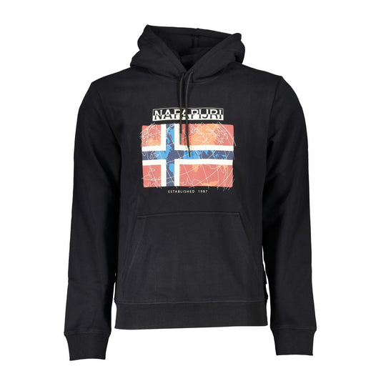 Napapijri Black Cotton Hoodie - Versatile Fleece Sweatshirt