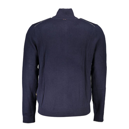Napapijri Blue Fabric Sweater - Long Sleeve Cardigan