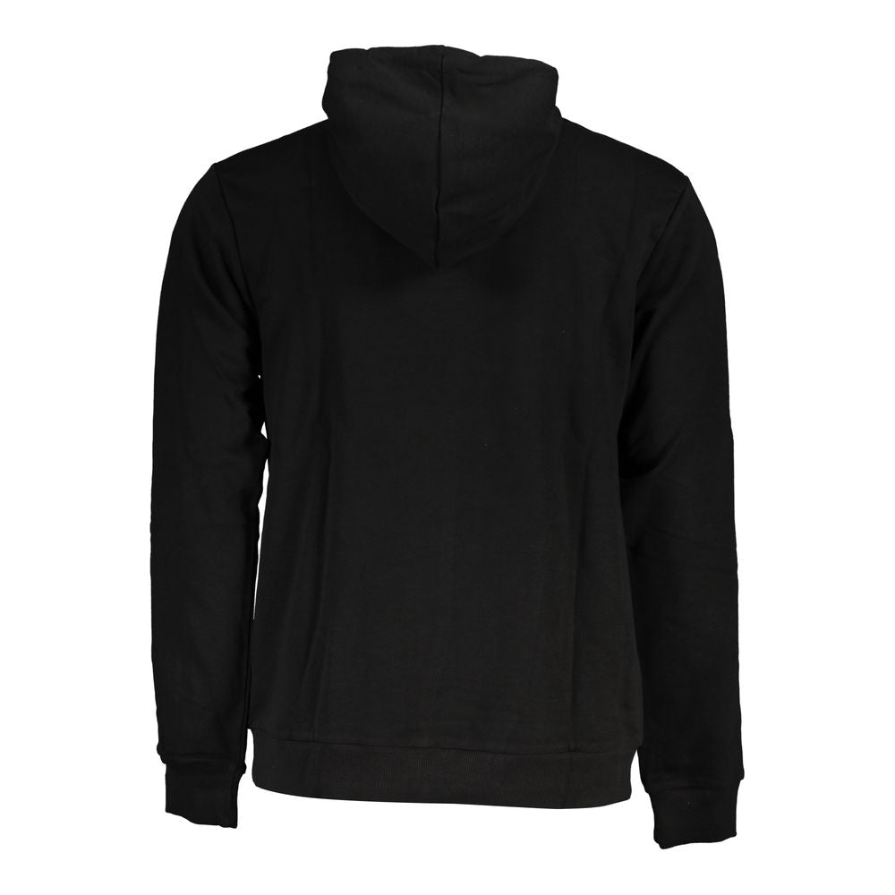 Fila Black Cotton Sweater - Long Sleeved Hoodie with Central Pocket