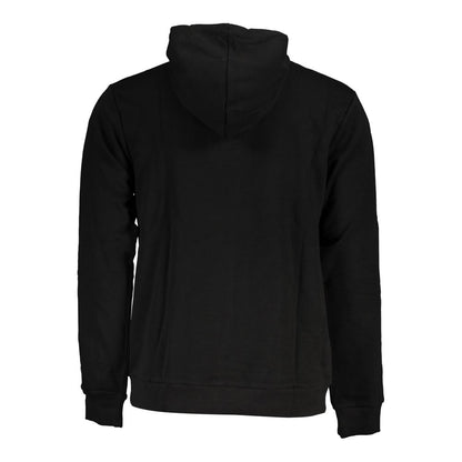 Fila Black Cotton Sweater - Long Sleeved Hoodie with Central Pocket