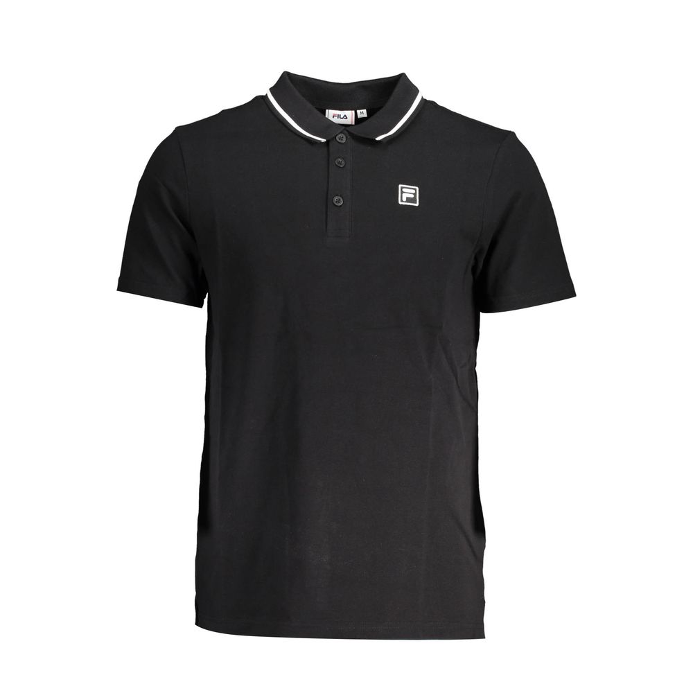 Fila Black Cotton Polo Shirt - Classic Style Meets Modern Comfort