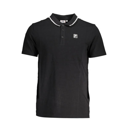 Fila Black Cotton Polo Shirt - Classic Style Meets Modern Comfort