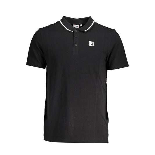 Fila Black Cotton Polo Shirt - Classic Style Meets Modern Comfort