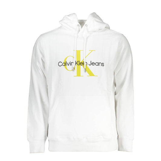 Calvin Klein Long Sleeved White Cotton Hoodie