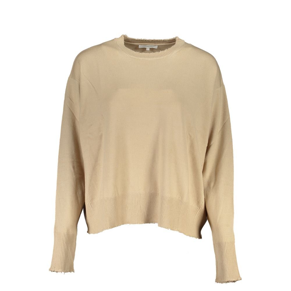 Patrizia Pepe Elegant Beige Fabric Sweater