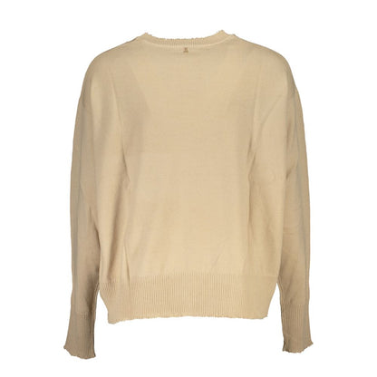 Patrizia Pepe Elegant Beige Fabric Sweater