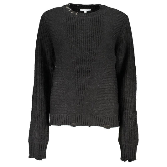 Patrizia Pepe Black Fabric Sweater - Effortless Elegance