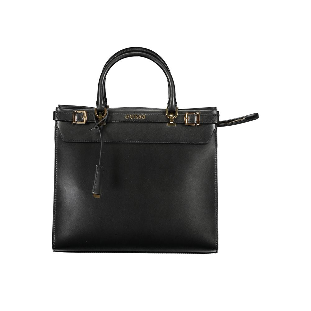 Guess Jeans Black Polyethylene Handbag - Sestri Logo Bag