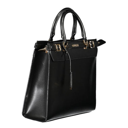 Guess Jeans Black Polyethylene Handbag - Sestri Logo Bag