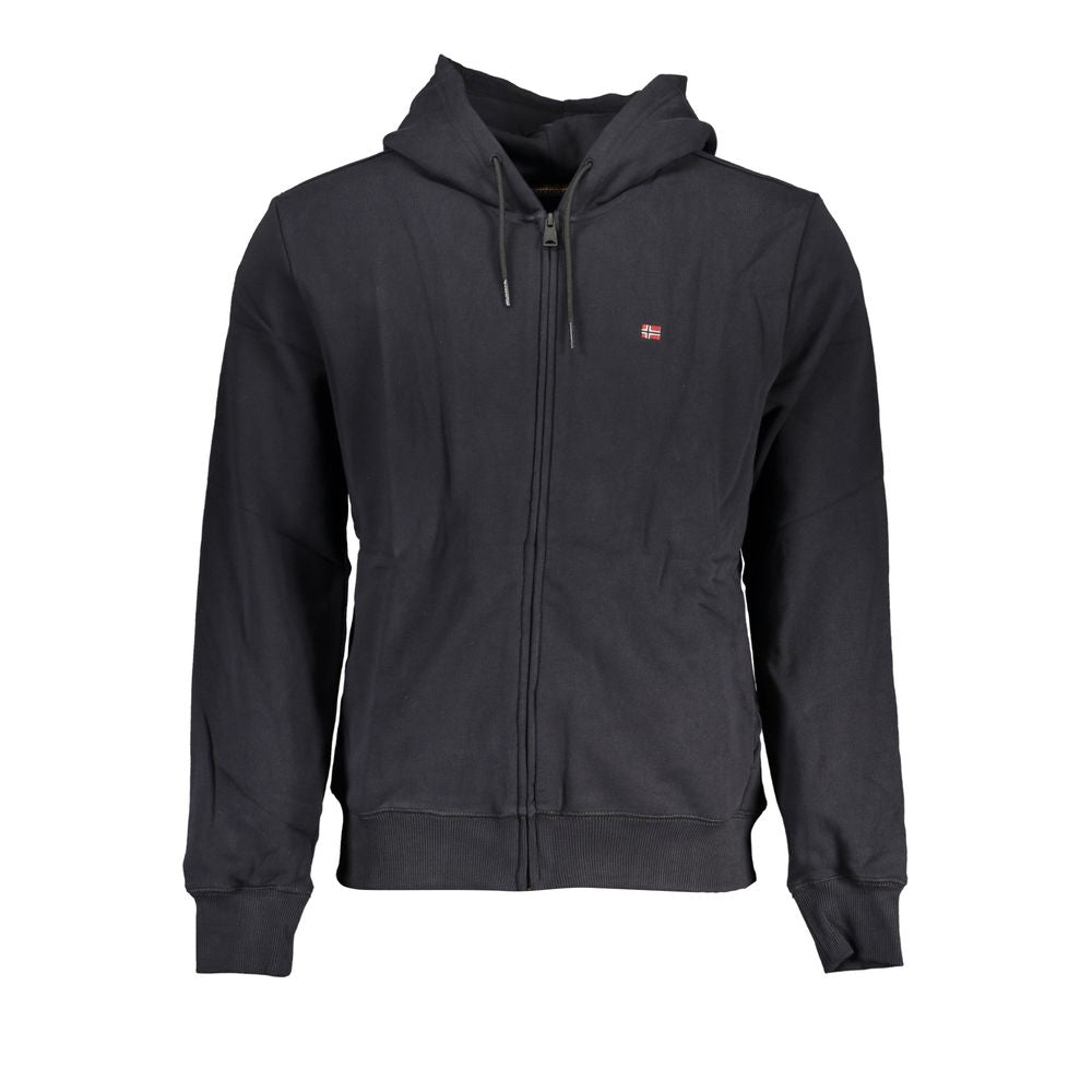 Napapijri Black Cotton Sweater with Hood