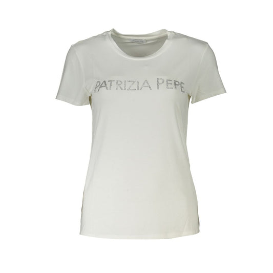 Patrizia Pepe White Elastane Short Sleeve T-Shirt