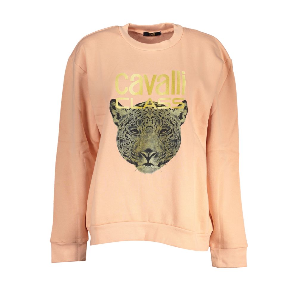 Cavalli Class Pink Cotton Sweater - Bold Streetwear Essential