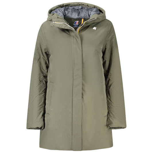K-Way Green Polyamide Jacket with Hood