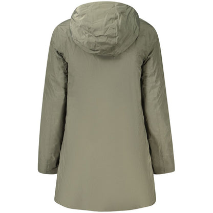 K-Way Green Polyamide Jacket with Hood