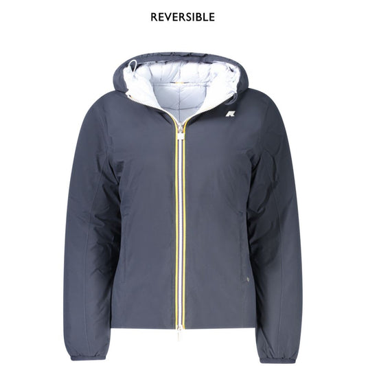 K-Way Reversible Blue Polyamide Jacket with Hood