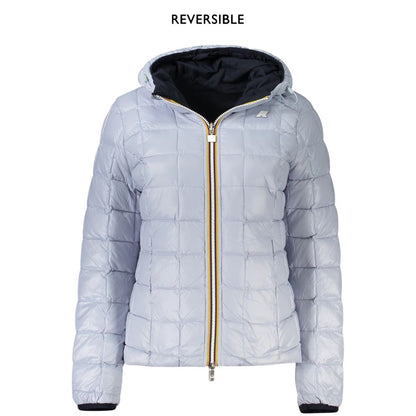 K-Way Reversible Blue Polyamide Jacket with Hood