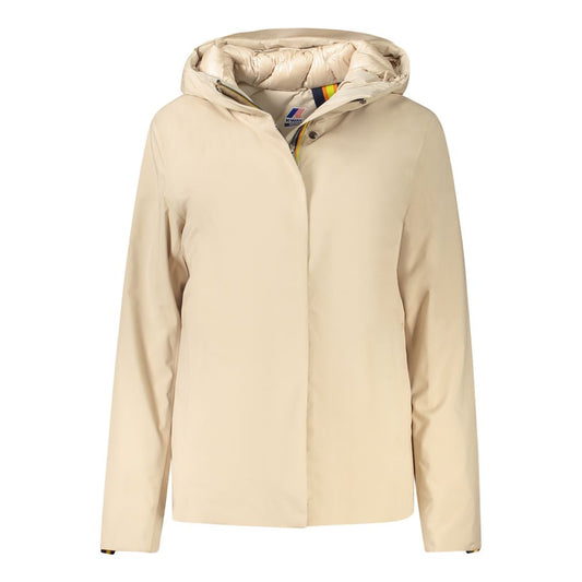 K-Way Beige Polyester Hooded Jacket