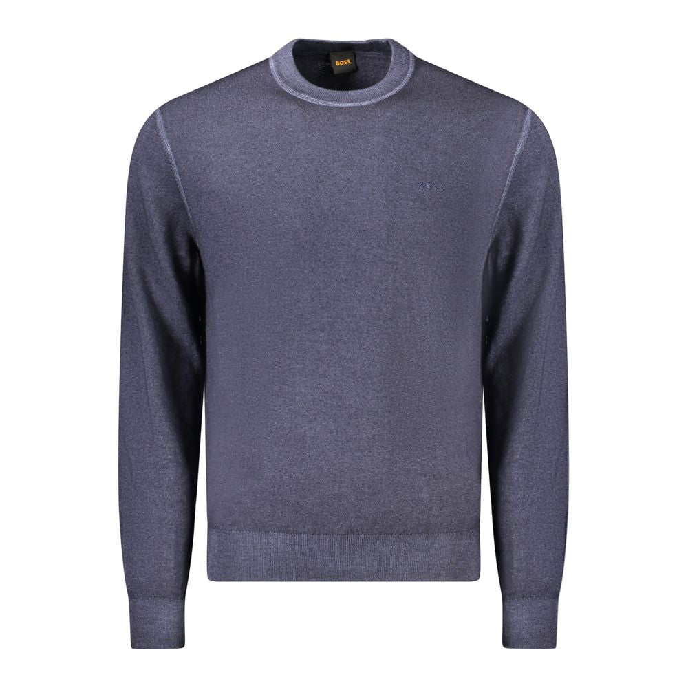 Hugo Boss Blue Wool Sweater - Elegant Comfort for Every Occasion