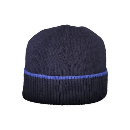 Hugo Boss Blue Wool Hat and Scarf Set