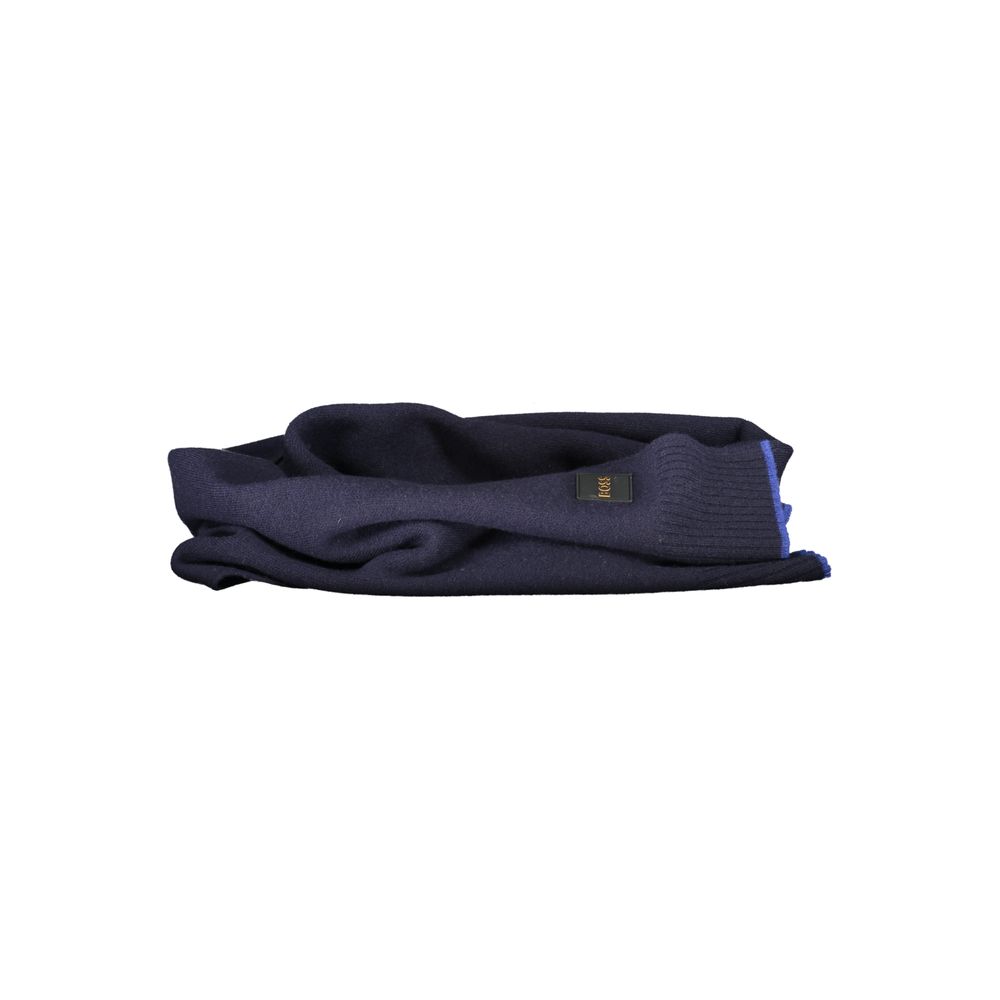 Hugo Boss Blue Wool Hat and Scarf Set