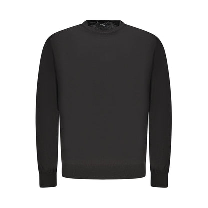 Guess Jeans Black Crew Neck Wool Sweater for Men