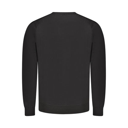 Guess Jeans Black Crew Neck Wool Sweater for Men