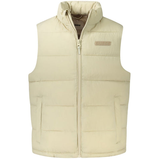 Guess Jeans Beige Polyamide Sleeveless Jacket