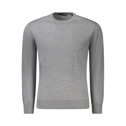 Guess Jeans Gray Wool Sweater for Men - Slim Fit Long-Sleeved T-Shirt