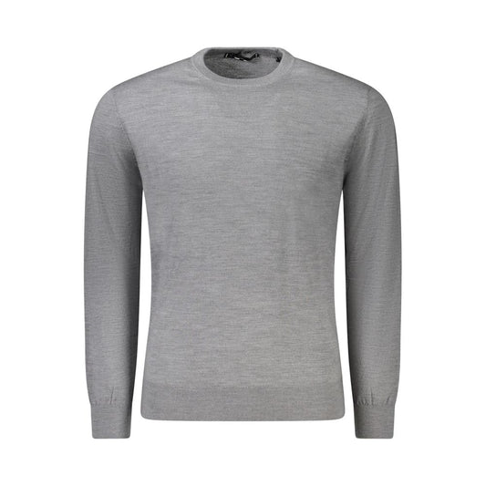 Guess Jeans Gray Wool Sweater for Men - Slim Fit Long-Sleeved T-Shirt