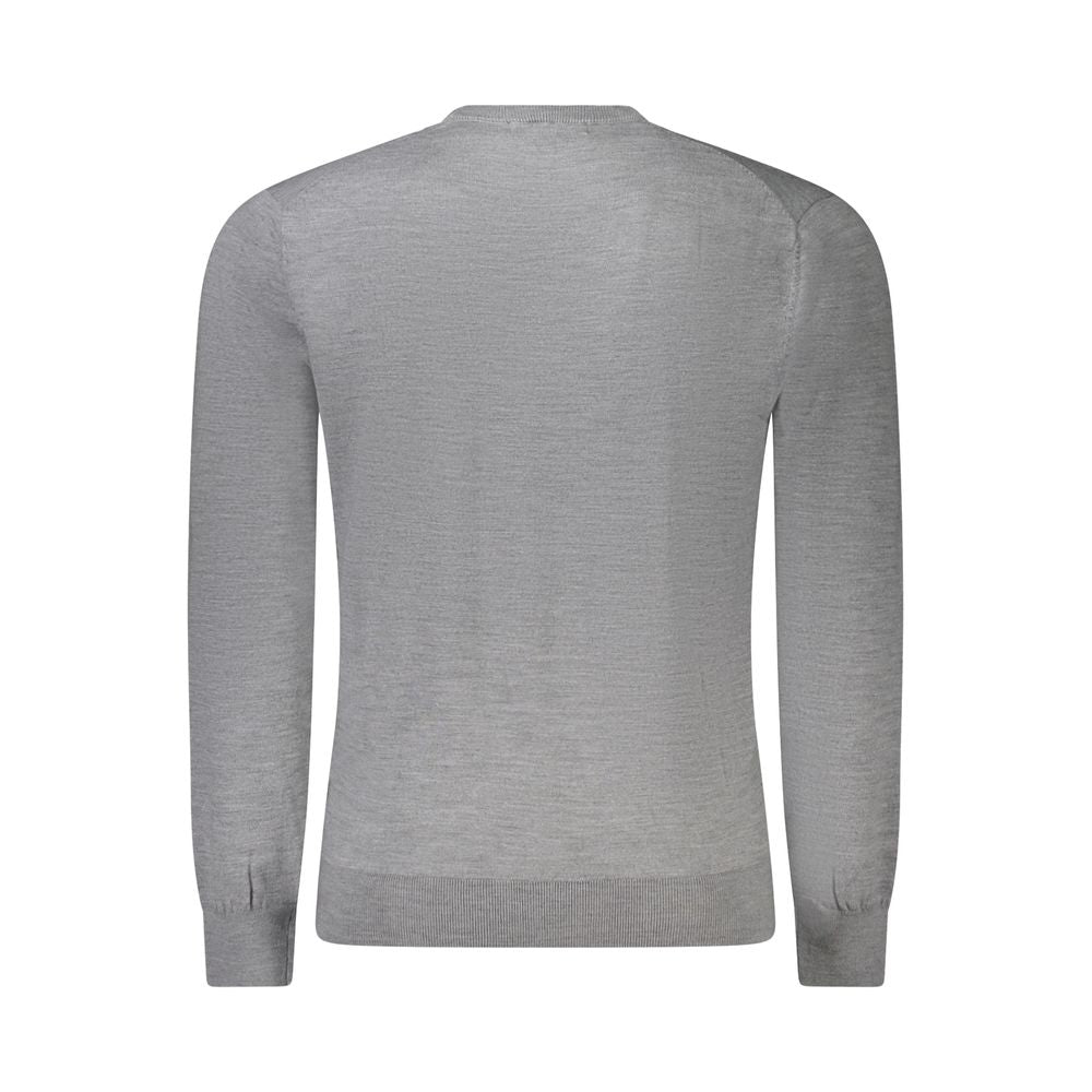 Guess Jeans Gray Wool Sweater for Men - Slim Fit Long-Sleeved T-Shirt