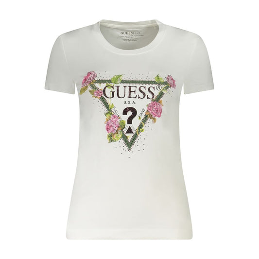 Guess Jeans White Cotton Short Sleeve T-Shirt