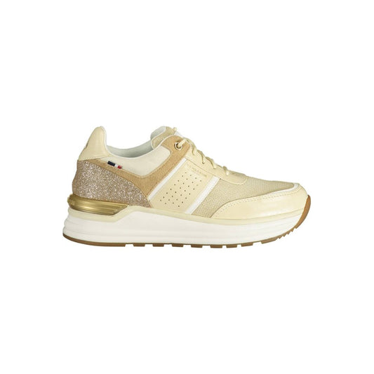 U.S. POLO ASSN. Beige Polyester Sneakers with Contrasting Details