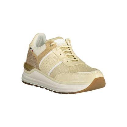 U.S. POLO ASSN. Beige Polyester Sneakers with Contrasting Details