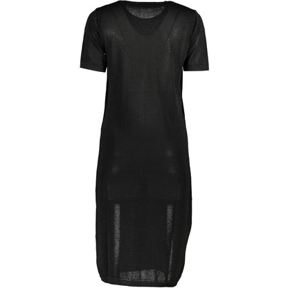 Cavalli Class Black Viscose Dress - Short Sleeve Statement Style